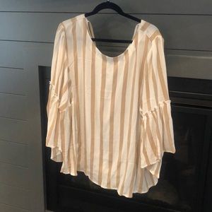 Brown and white stripped tunic